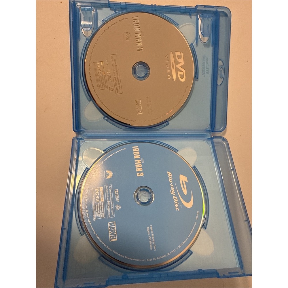 IRON MAN 3 - (Blu-ray, DVD, 2013) - Robert Downey Jr, Gwyneth Paltrow - Picture 4 of 4